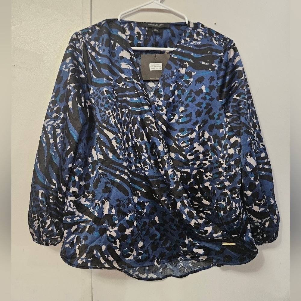 Marc New York Blue Animal Print Blouse!